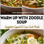 A steaming bowl of Chicken Zoodle Soup as a Homemade Chicken Soup and Chicken Noodle Soup Homemade favorite.
